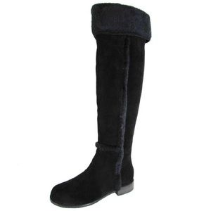 $395 BCBGMaxAzria Dorota Black Shearling Boots